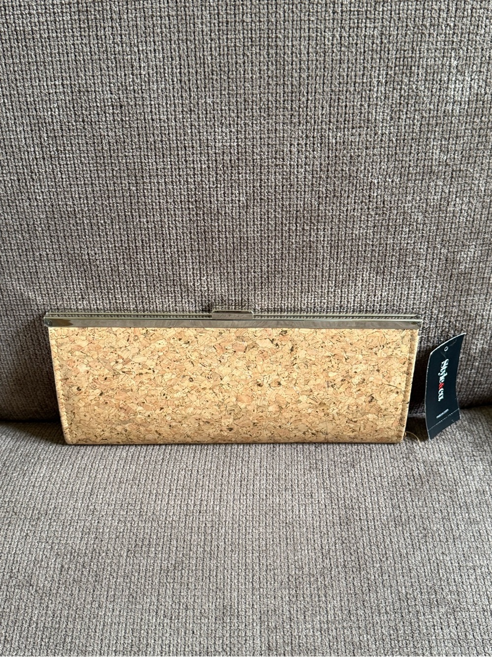 Style & Co. Gold Satin Frame Clutch